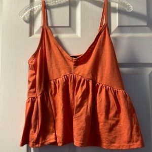 Forever 21 orange spaghetti strap tank top. Size medium. Adjustable straps.